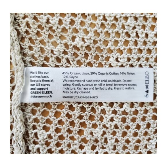 Eileen Fisher Linen Blend Open Front Cardigan Sweater Sz M Capsule Wardrobe Chic - Picture 8 of 8